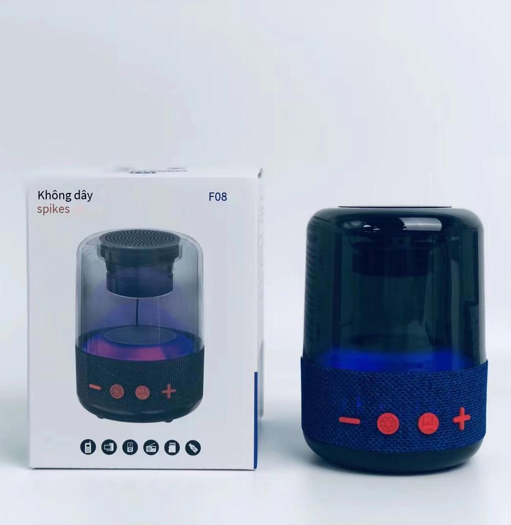 Thuận lợi nhất loa bluetooth F08 mới tại nhà 3d bao quanh đèn lồng trong suốt âm thanh loa siêu trầm mini bầu không khí ánh sáng loa