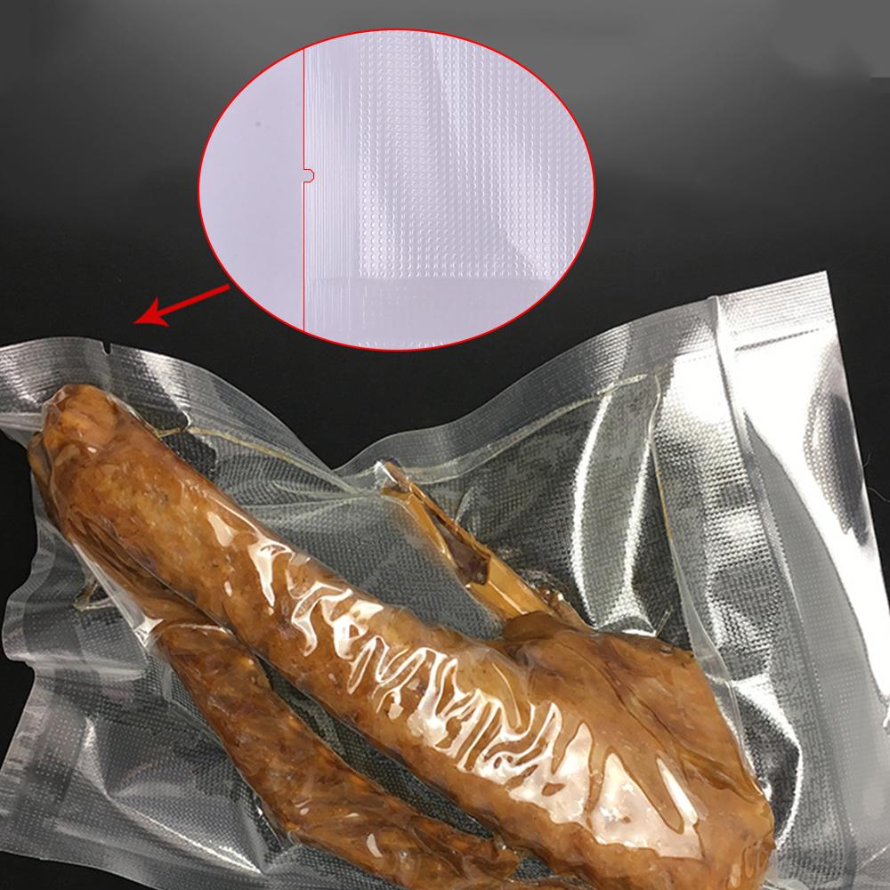 100 PCS Vacuum Sealer Bags Vacuum Sealer Storage Bags Dry and Moist Food Saver Accessories Pre-cut Bag, Single Embossed Surface