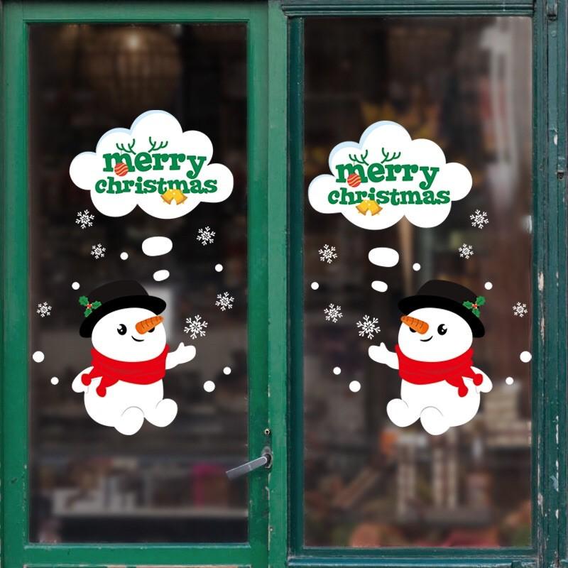 Decal trang trí Noel - 2 người tuyết Nhí đáng yêu