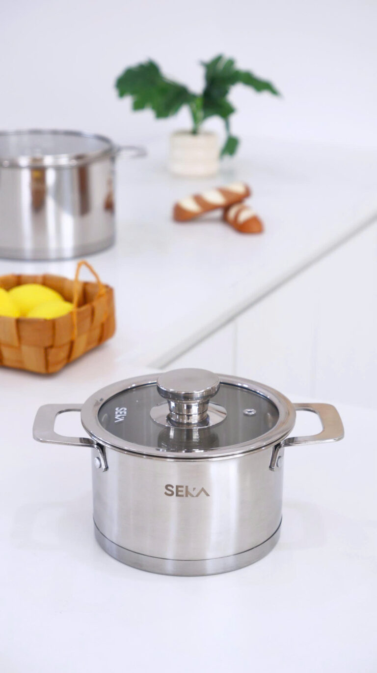 Bộ 3 Nồi inox 304 SEKA SKM6687 16/20/24cm Đáy 3 Lớp, Bắt Từ Nhanh, Vung Kính Cường Lực - Hàng Chính Hãng