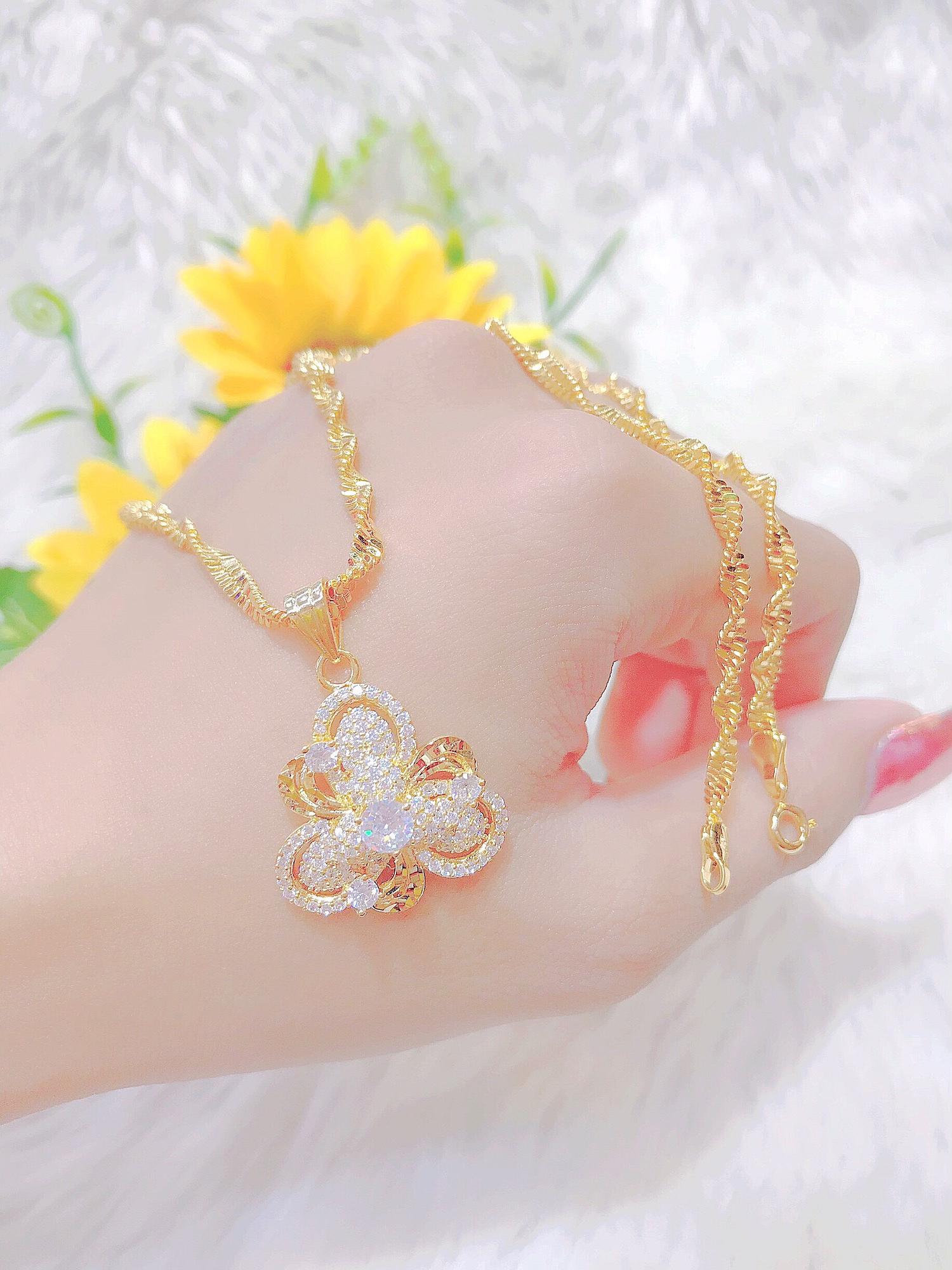 Dây chuyền nữ mặt xoàn mạ 18k cao cấp H508