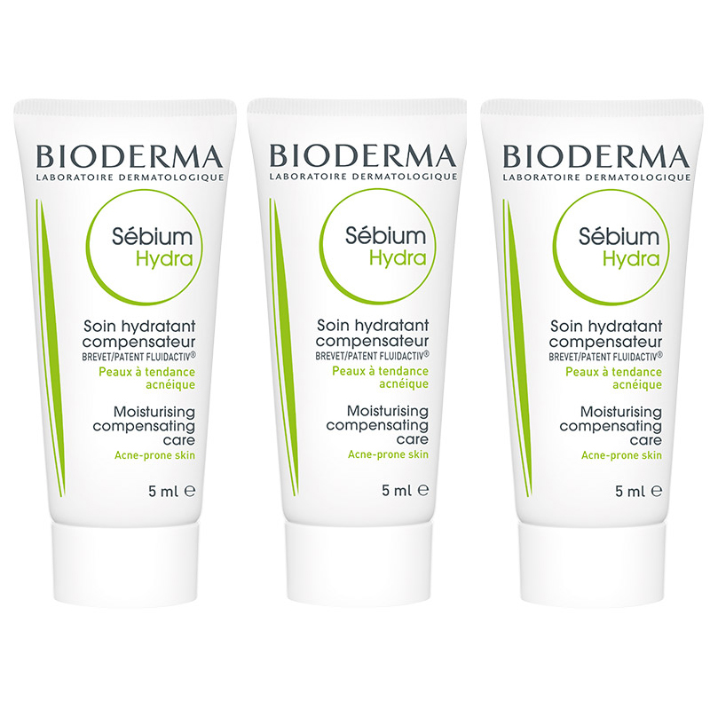 Combo 3 Kem dưỡng cấp ẩm dành cho da dầu, da mụn BIODERMA Sébium Hydra 5ml x3