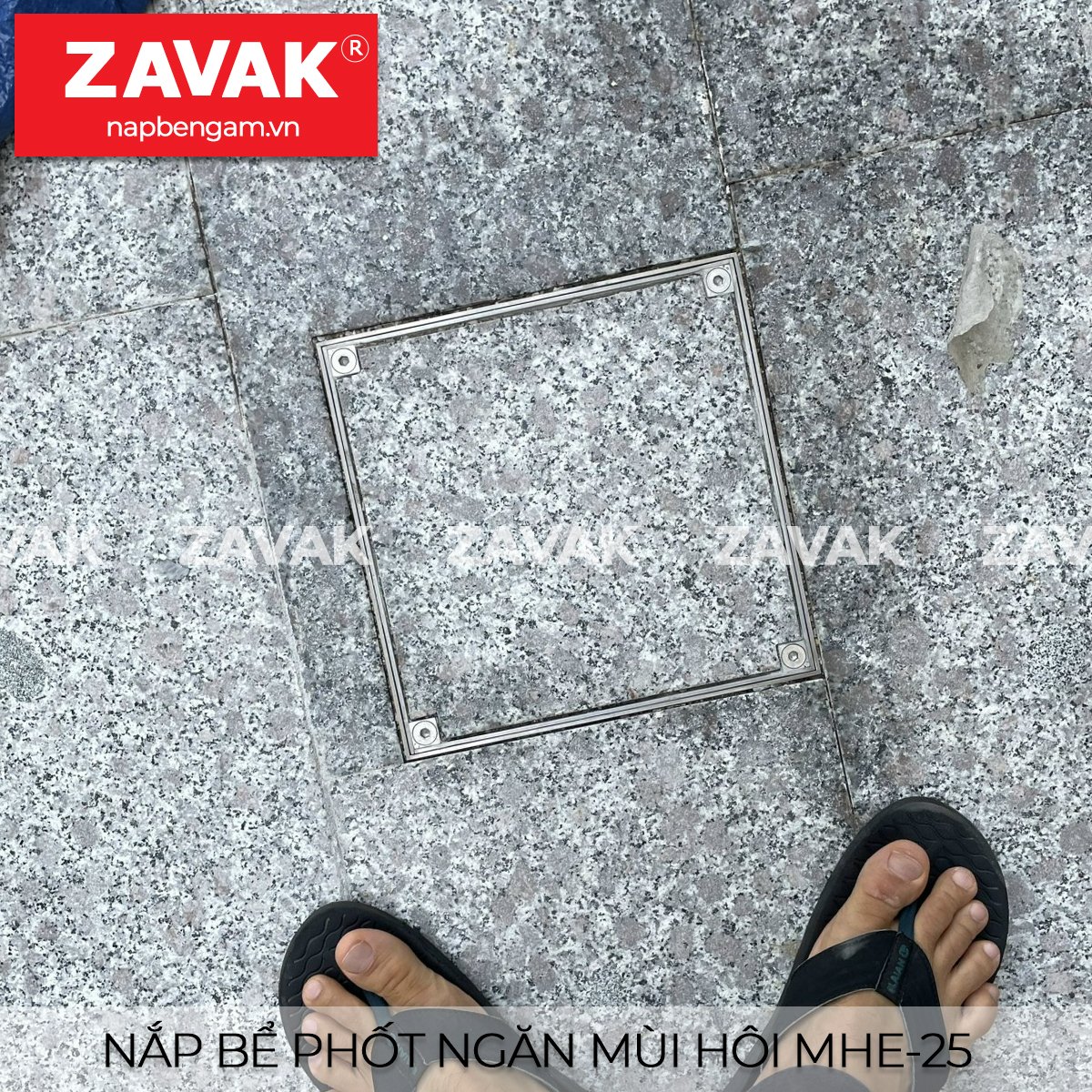 Nắp bể phốt ngăn mùi inox Zavak MHe25