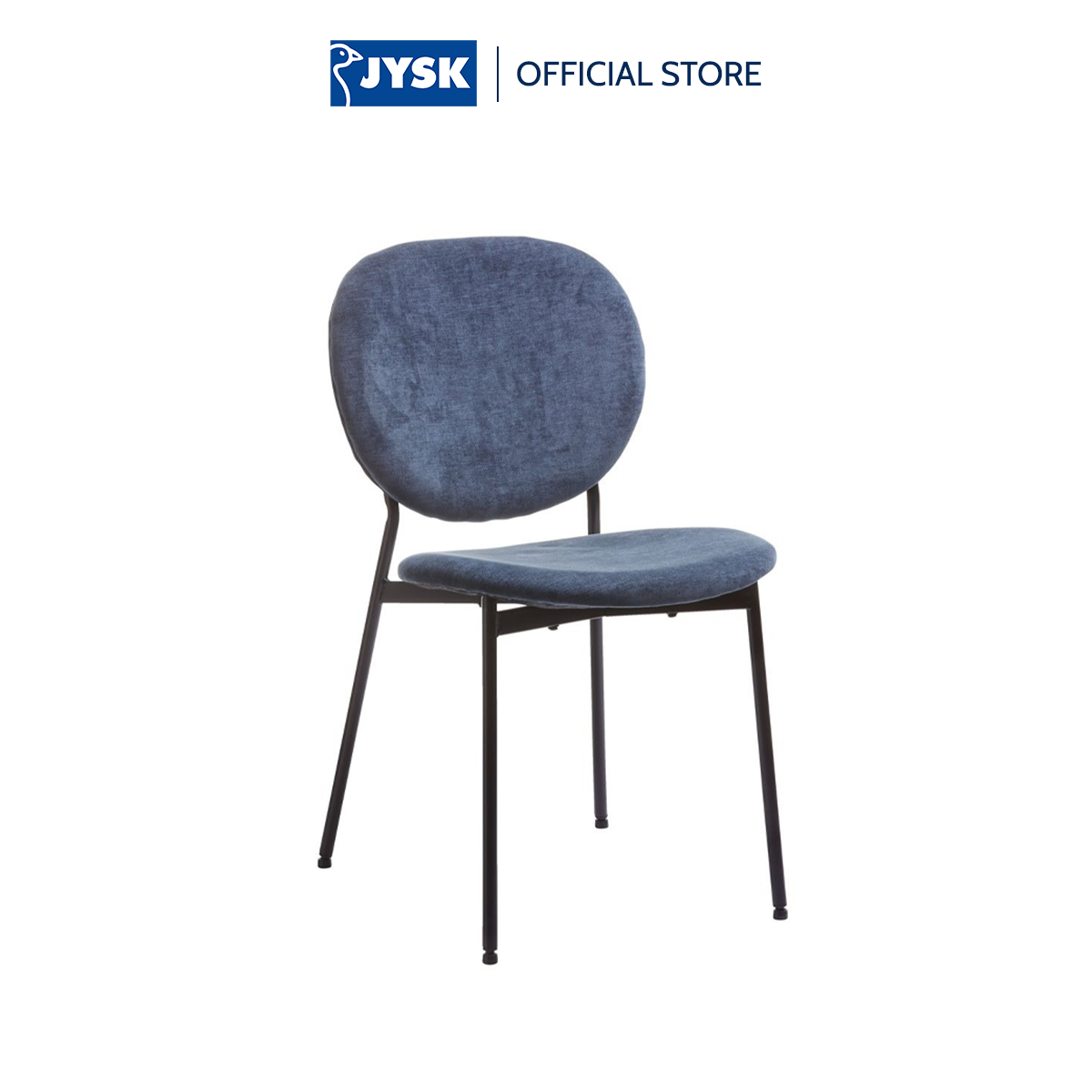 Ghế bàn ăn | JYSK Manstrup | kim loại/ vải polyester | xanh/đen | R48xS61xC84cm