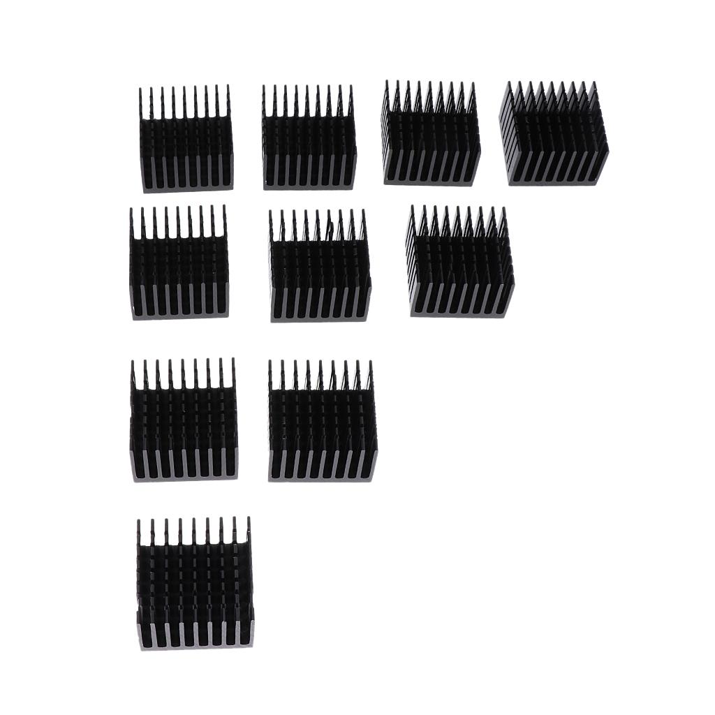 10Pcs Aluminum Heatsink Cooling Fin Radiator 37*37*24mm for IC Led Chip 10W