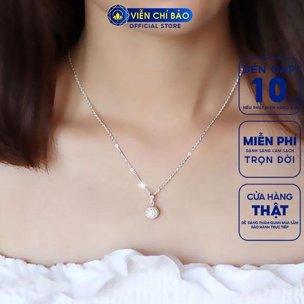 Dây chuyền bạc nữ quả cầu óng ánh, vòng cổ nữ bạc 925 thời trang phụ kiện trang sức nữ Viễn Chí Bảo M400163 D400143x