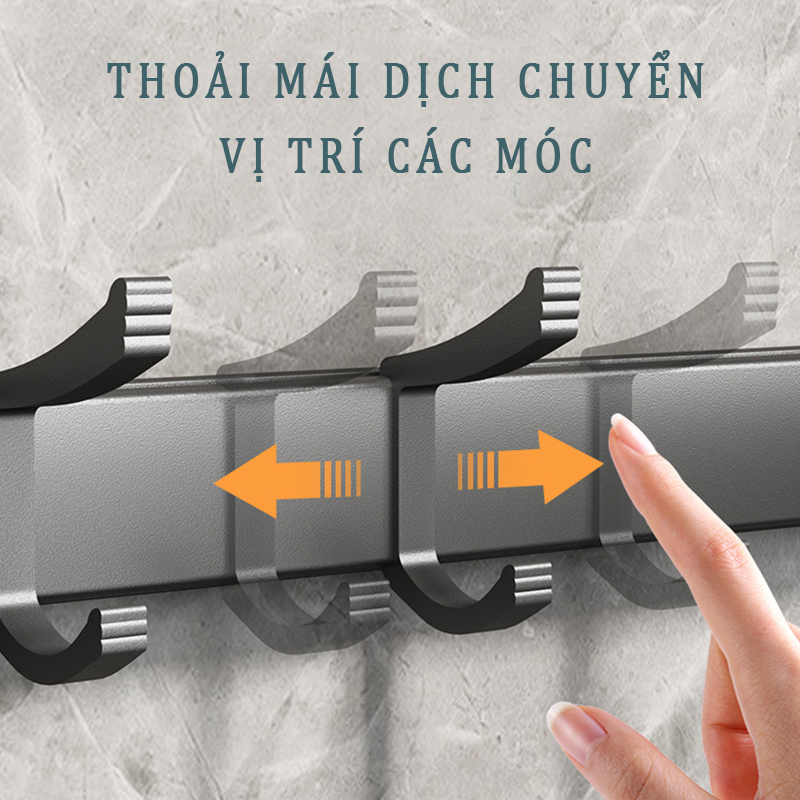 Thanh móc treo đồ dán tường nhà tắm sơn tĩnh điện