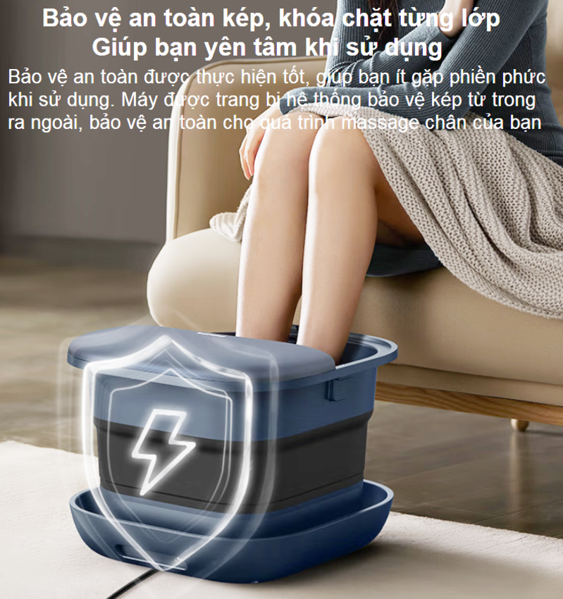 HÀNG CHÍNH HÃNG - Bồn ngâm chân, kiêm máy massage chân tự động. Thương hiệu Hà Lan cao cấp Philips - PPM5104F