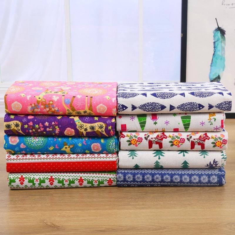 Vải Bố Vải Canvas Decor Trang Trí May Rèm, Màn Cửa Sổ, Khăn Bàn, Khăn Picnic, Phông Chụp Ảnh Họa Tiết Giáng Sinh