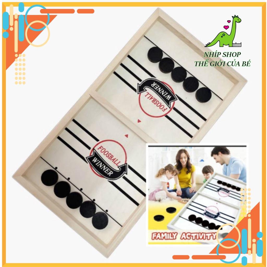 Bàn bắn bi gỗ cỡ đại Slingpuck cờ búng bi xuyên lỗ- Foosball Winner cỡ đại KT 56x30x3.3 cm