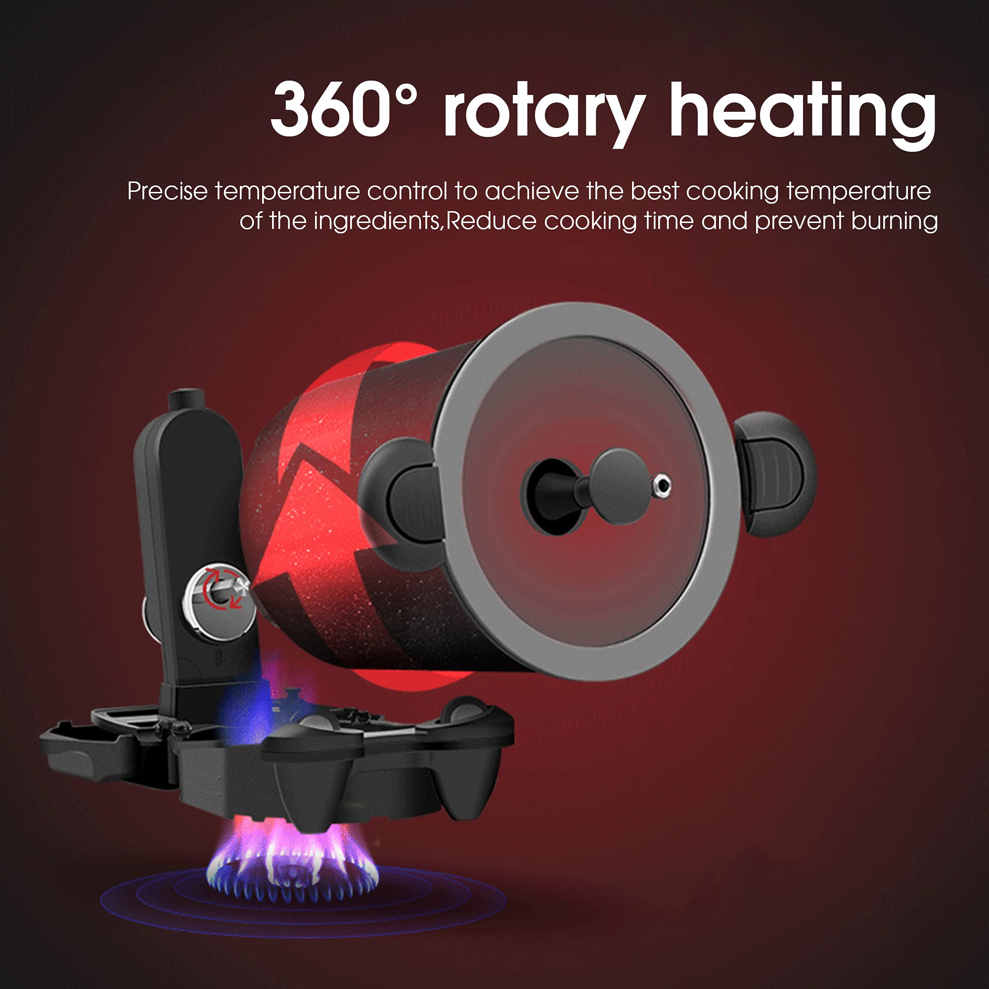 Máy nấu gia nhiệt quay tự động 5L 360° Automatic Rotary Heating Cooking Machine BBQ Home