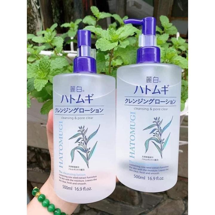 Nước Tẩy Trang Sạch Sâu Hatomugi Ý Dĩ Dưỡng Ẩm, Làm Sáng Da Cleansing &amp;amp; Pore Clear 500ml