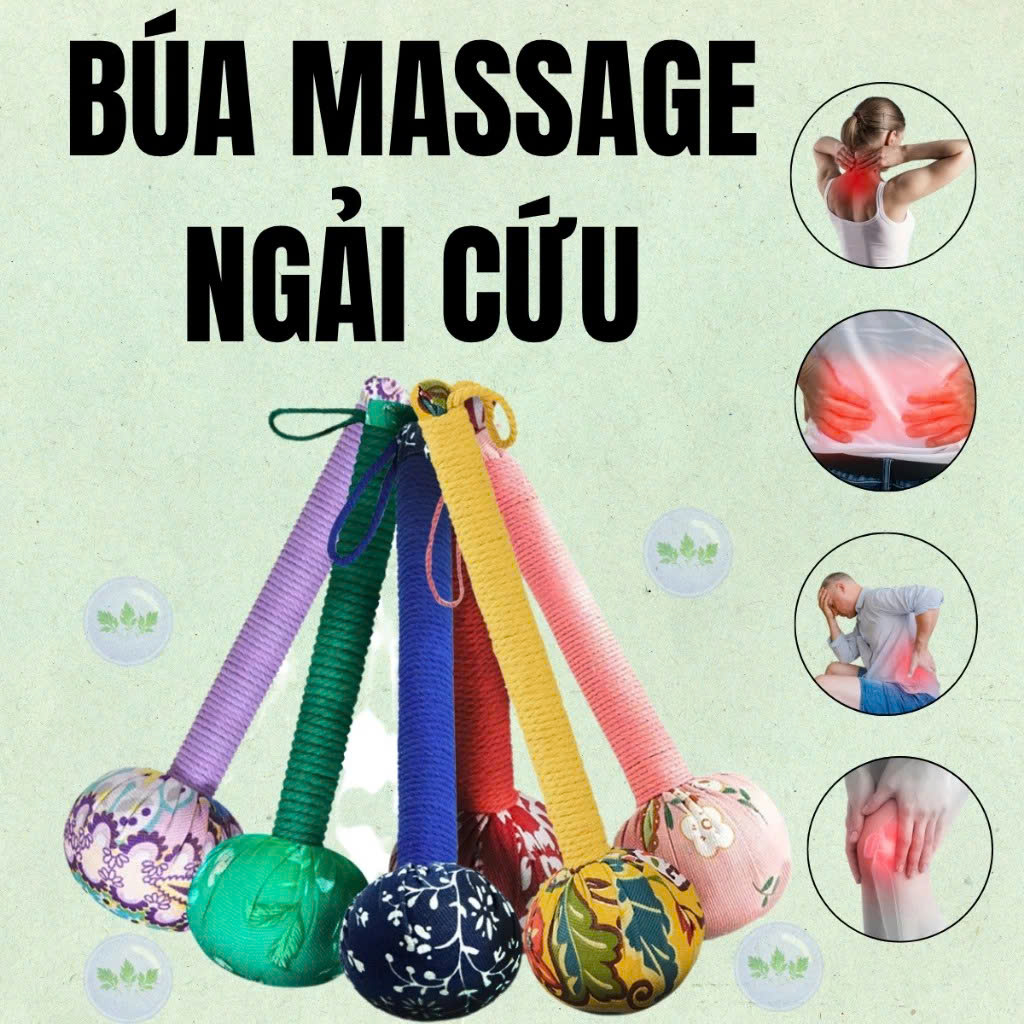 Búa Ngải Cứu Thảo Dược Massage – Gậy Đấm Lưng Cổ Vai Gáy, Thư Giãn Cơ Thể - HÀNG CHÍNH HÃNG MINIIN