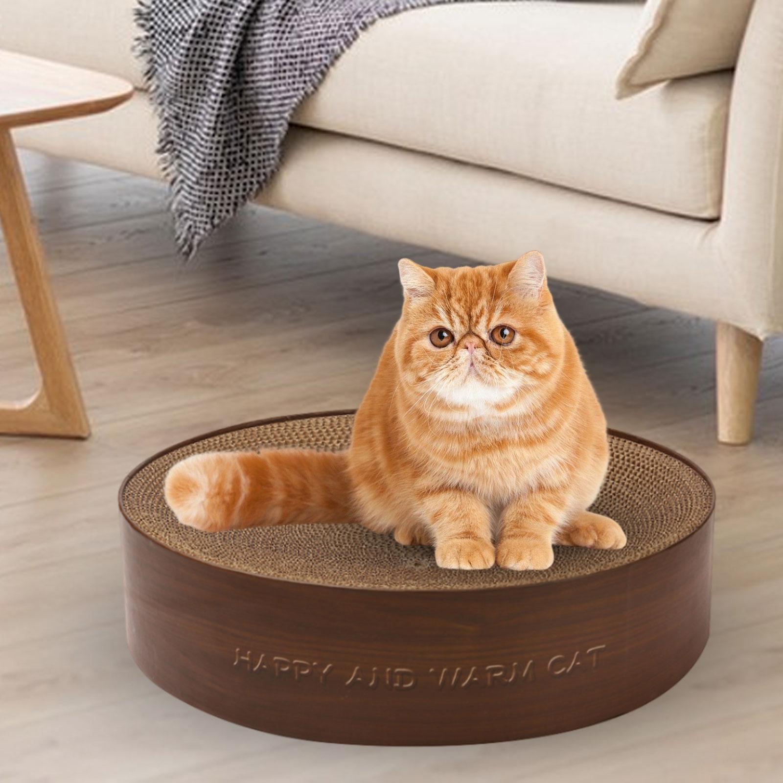Cardboard Cat Scratcher Bed Scratch Pad Nest Corrugated Scratching Board, Training Toy for Furniture Protection