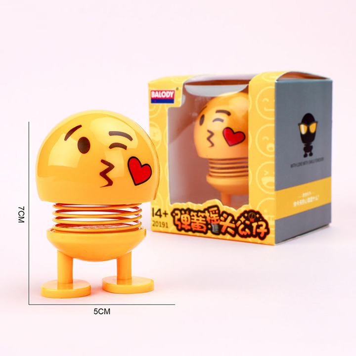 Thú nhún emoji lò xo ô tô biểu cảm 8 gương mặt
