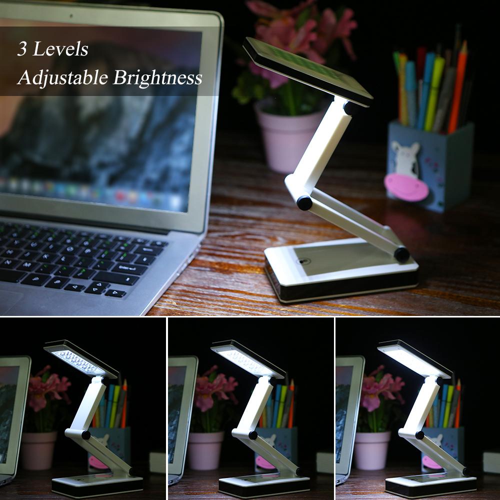 Portable Folding 24 LED Table Lamp Desk Light Sensitive Touch Control 3 Levels Adjustable Brightness Dimmable USB
