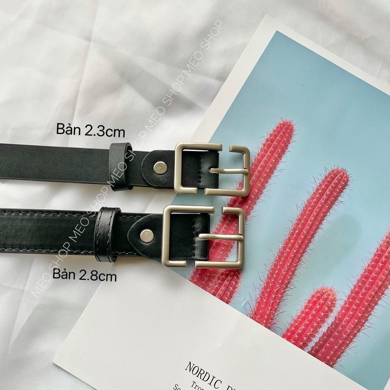 Thắt Lưng Unisex Cao Cấp Bản Nhỏ BBelt Mặt Chữ B Màu Đen Đẹp Camcamvintage - Dây Lưng Da PU Mặt Kim Loại Hàn Quốc