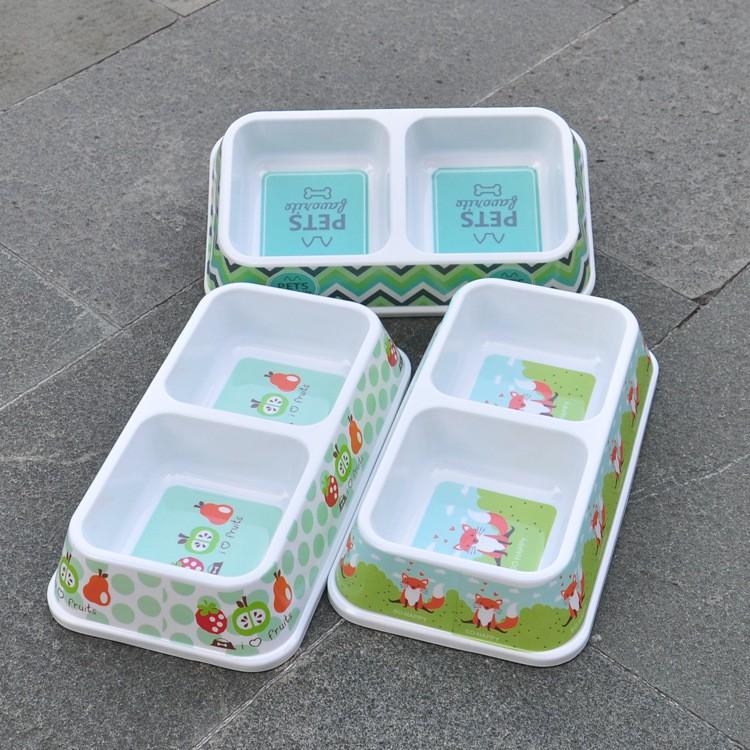 Bát ăn đôi nhựa cao cấp dành cho thú cưng.