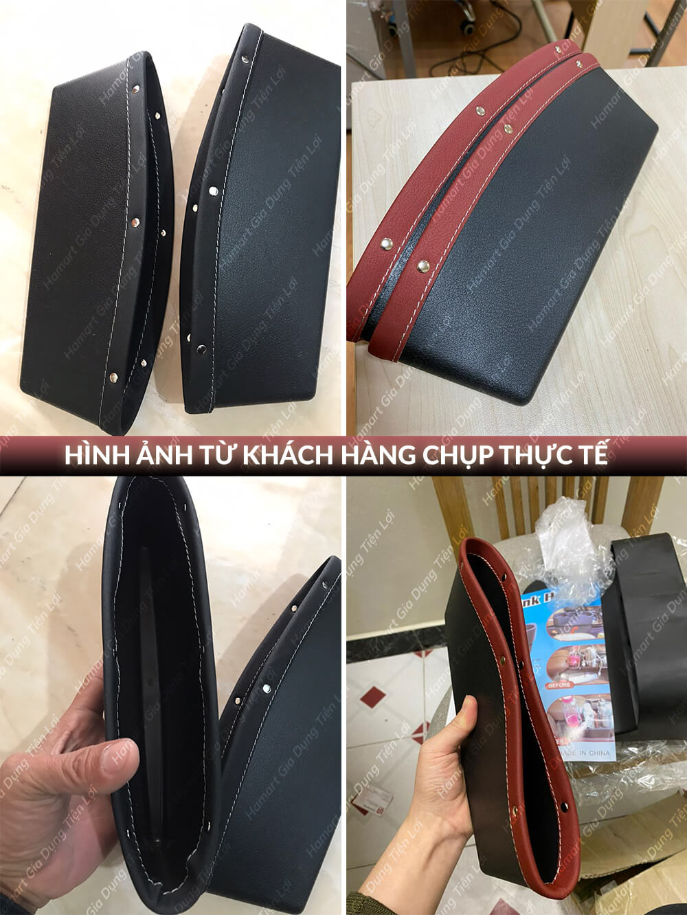 Khay Để Đồ Khe Ghế Ô Tô Bọc Da Cao Cấp Khay Để Đồ Ô Tô Sang Trọng Tiện Lợi