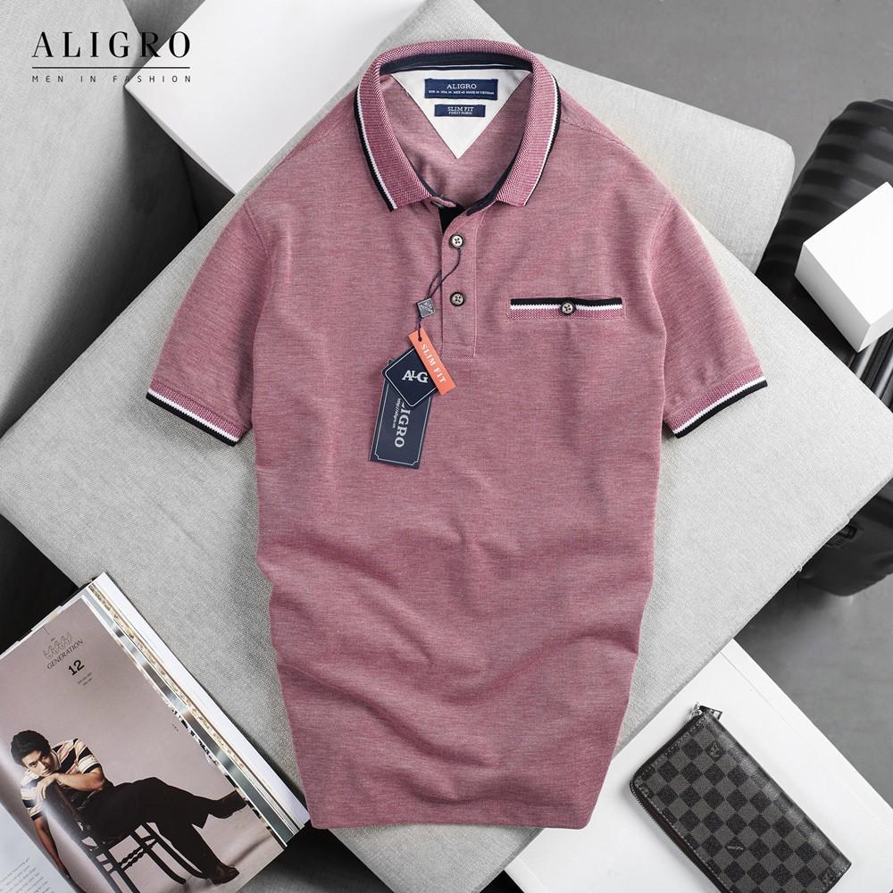 Áo Thun Polo Nam ALIGRO trơn chất liệu CVC cao cấp Form dáng SlimFit ôm vừa vặn màu Hồng ALGPLO42