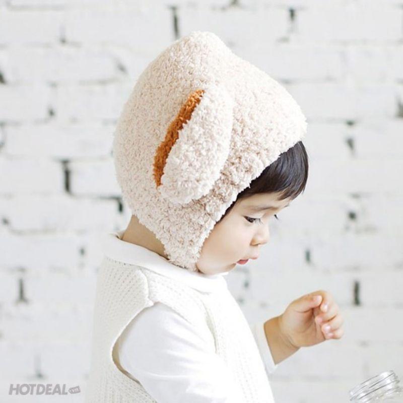 Mũ len tai lông cừu Cài Cúc cho bé từ 6 tháng đến 3 tuổi