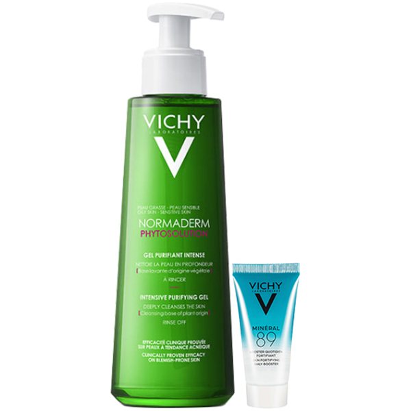 Bộ Gel Rửa Mặt Làm Sạch Sâu, Giảm Bã Nhờn Và Se Khít Lỗ Chân Lông Cho Da Dầu Mụn Vichy Normaderm Phytosolution Gel