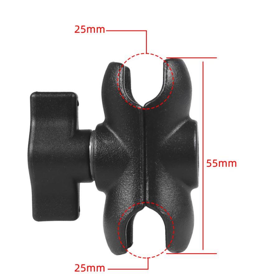 Hợp Kim Nhôm Ổ Cắm Đôi Cánh Tay Cho 25Mm/1 Inch Đầu Bi Giá Đỡ Gắn Kẹp RAM Xe Đạp Xe Máy Camera Mở Rộng cánh Tay