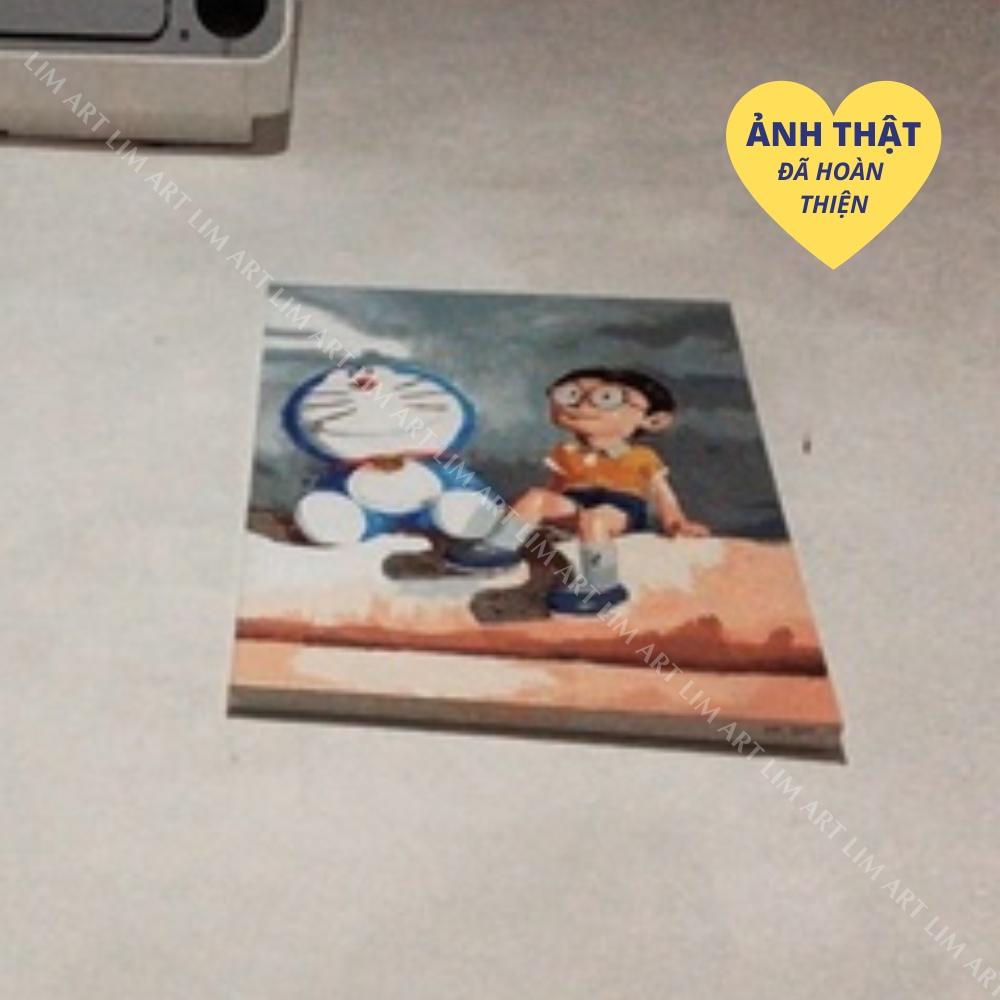 Tranh sơn dầu số hoá có khung Doremon LIM Art - Tranh tô màu theo số Doraemon, Nobita