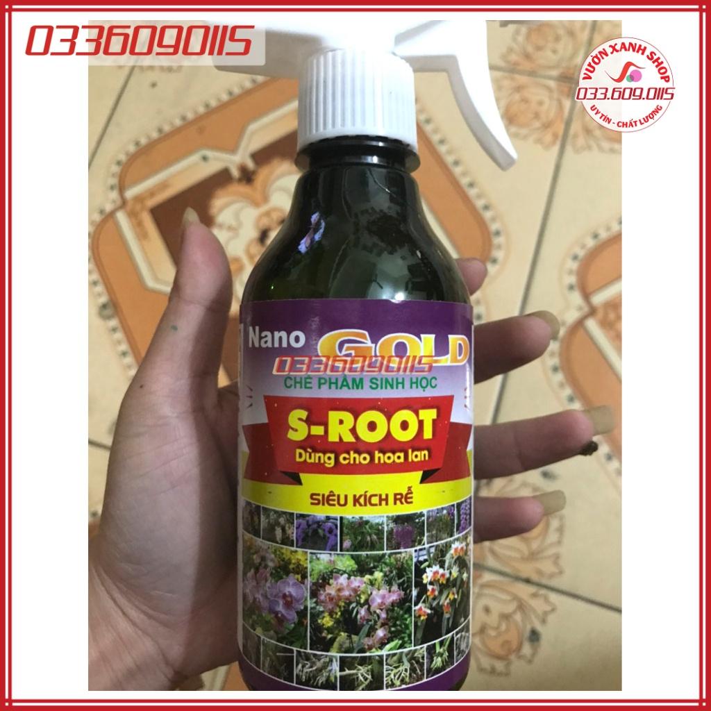 Chế phẩm sinh học chai xịt siêu kích rễ S-ROOT nano GOLD dùng cho hoa lan, phong lan