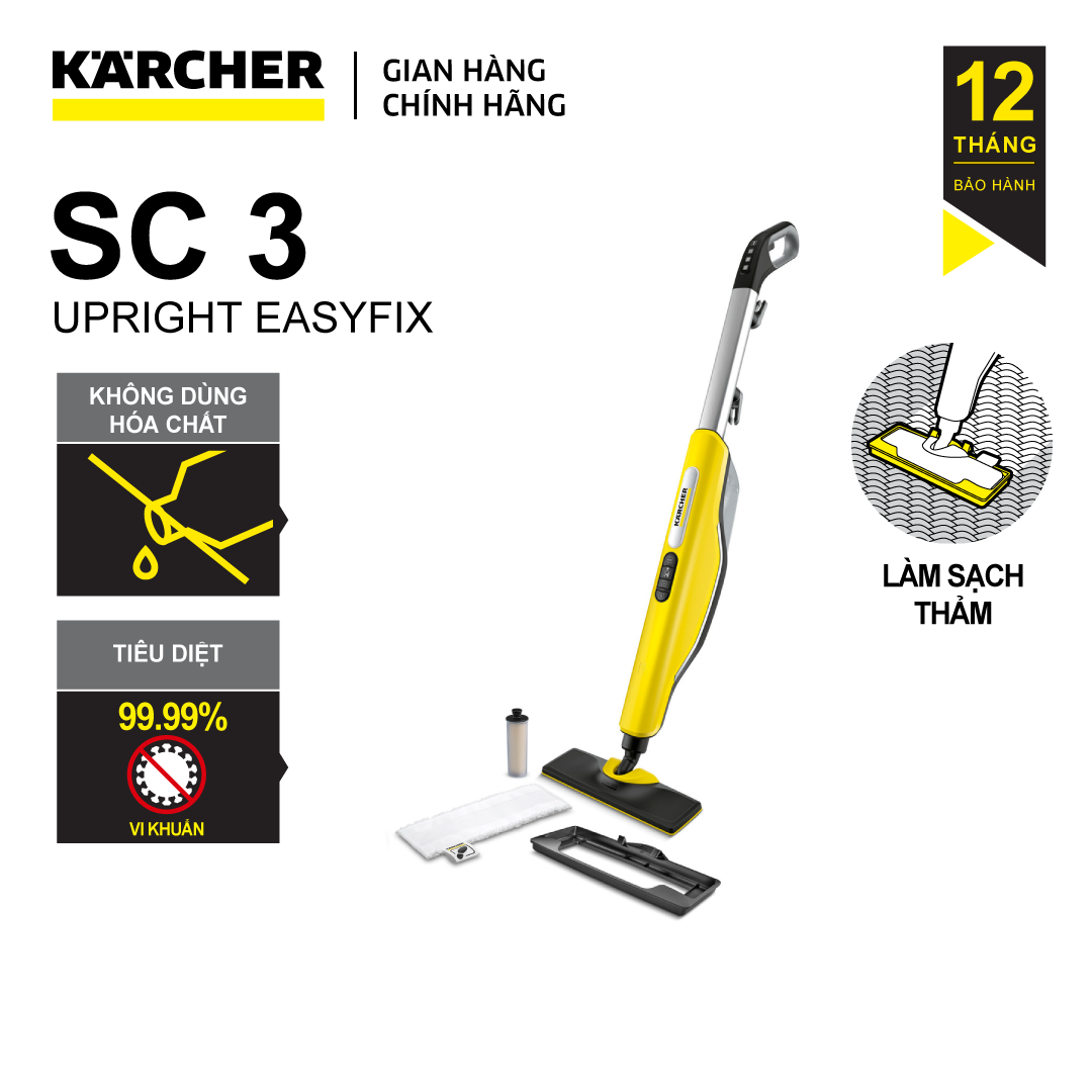 Máy làm sạch bằng hơi nước nóng Karcher SC 3 Upright EasyFix