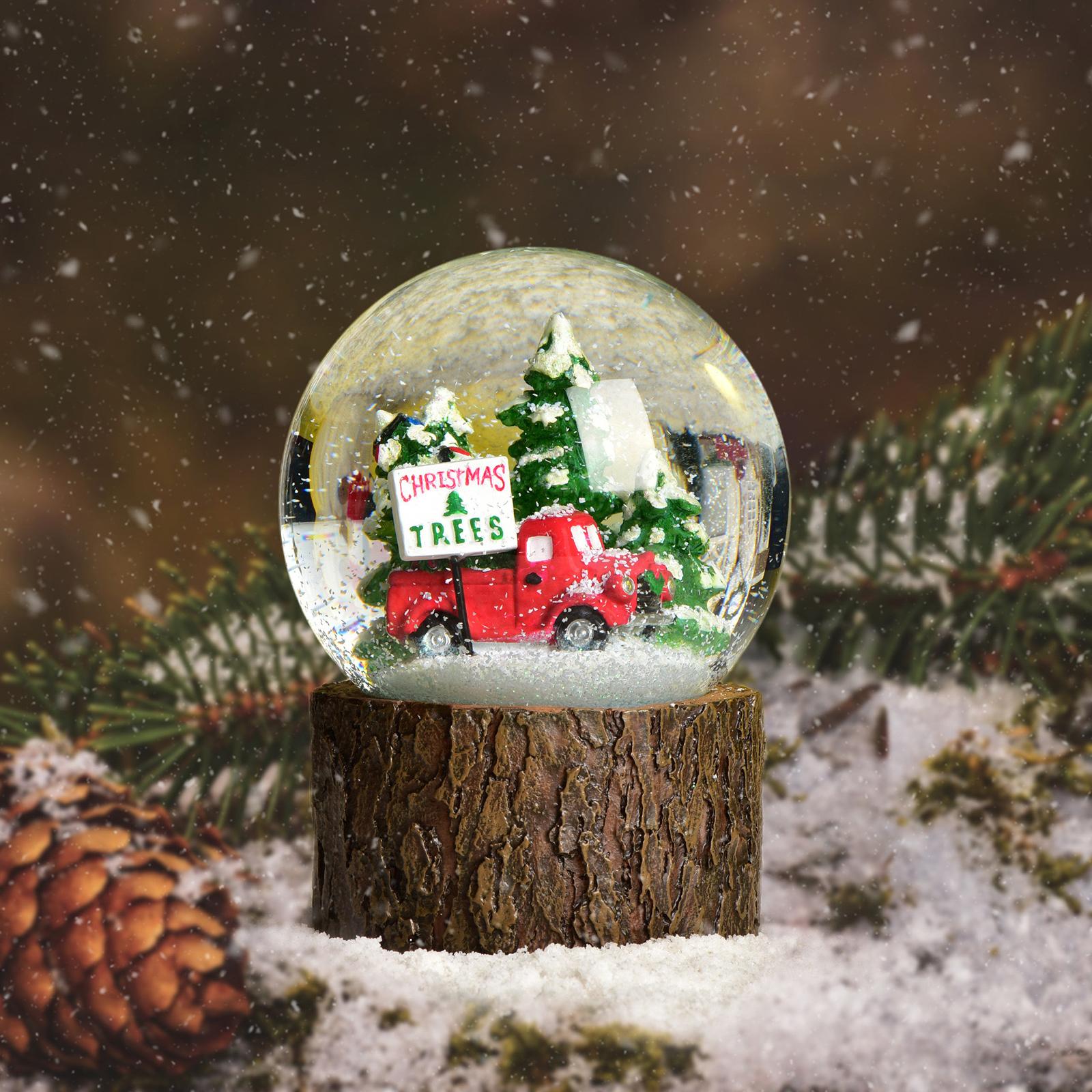 Christmas Gift Crystal Ball Music Box Automatic Snow Lighting Music Box Birthday Gift Resin Crafts Ornament