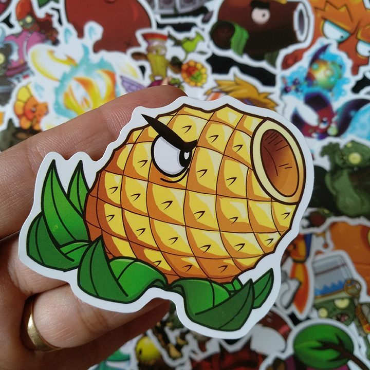 Bộ Sticker dán cao cấp chủ đề PLANTS VS ZOMBIES - Dùng dán Xe, dán mũ bảo hiểm, dán Laptop...