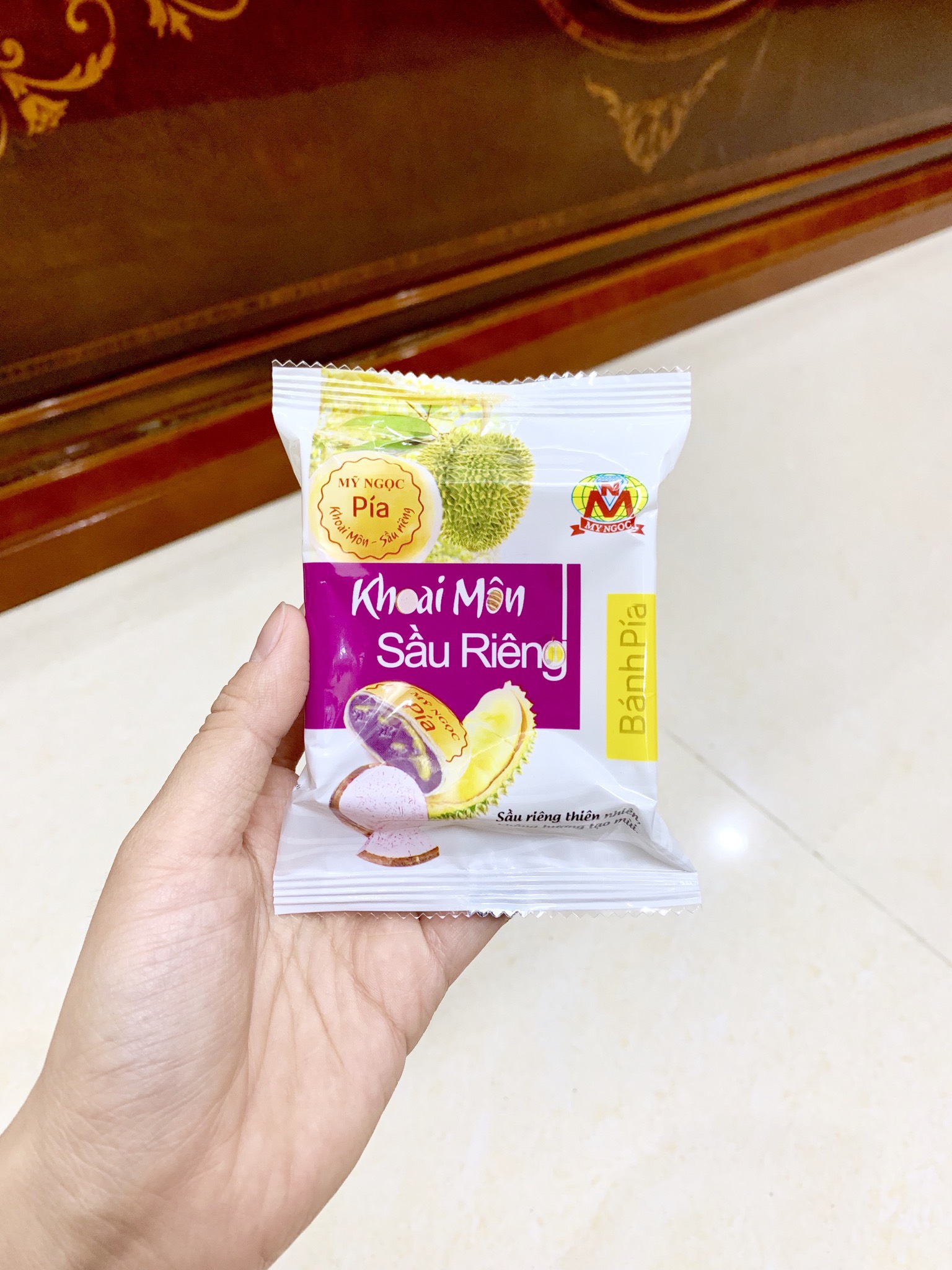 504g - 12 Bánh pía CHAY mini KHOAI MÔN sầu riêng tươi