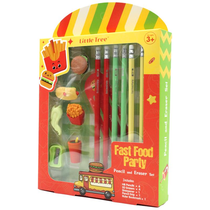 Bộ Dụng Cụ Học Tập Đồ Ăn Nhanh Fast Food Party - Little Tree GP8023-E (13 Chi Tiết)