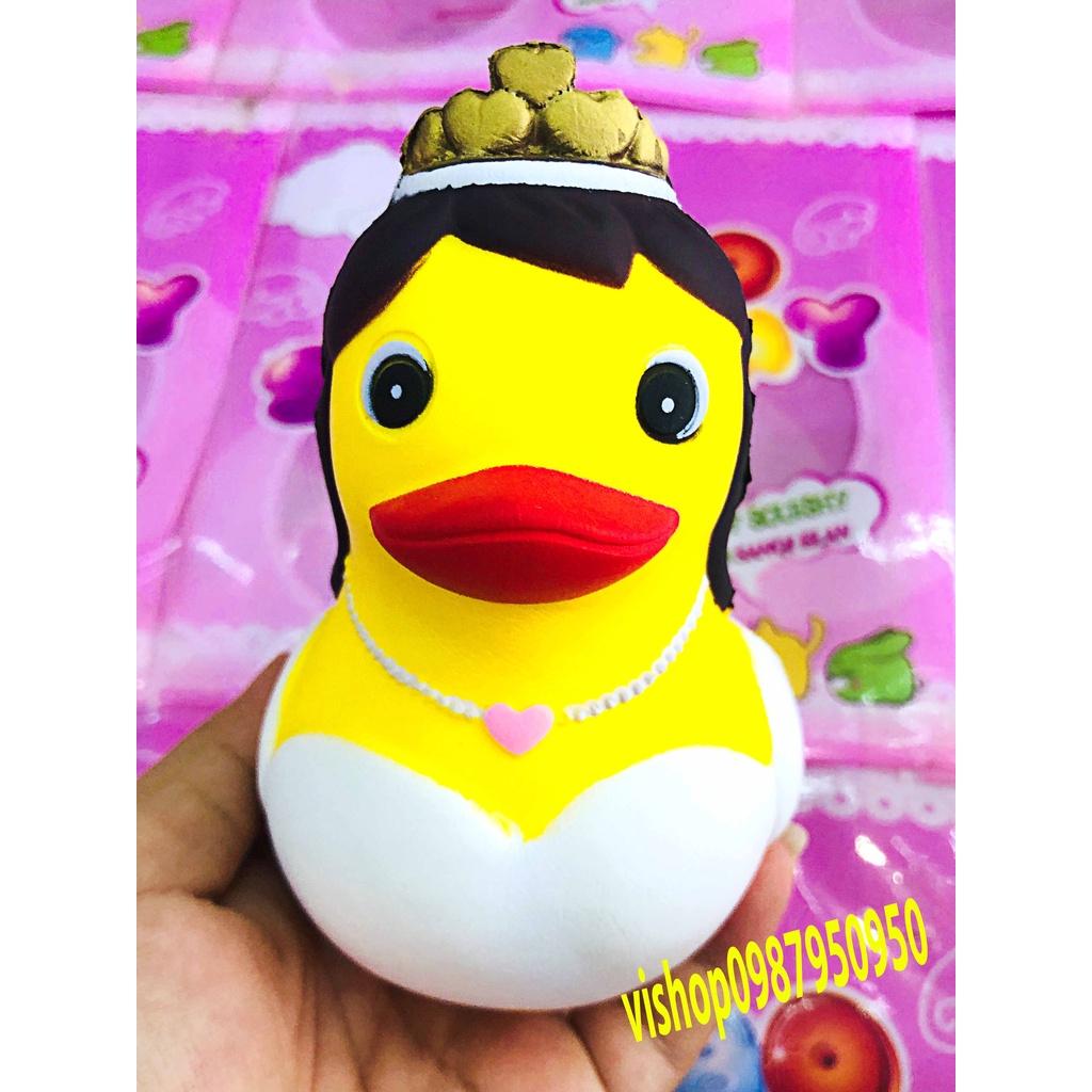 Squishy Lớn JUMBO Hình vịt tiểu thư đội vương miện Đồ Chơi Xốp Giảm Stress Hình mềm mịn dễ Thương đàn hồi Cho Bé