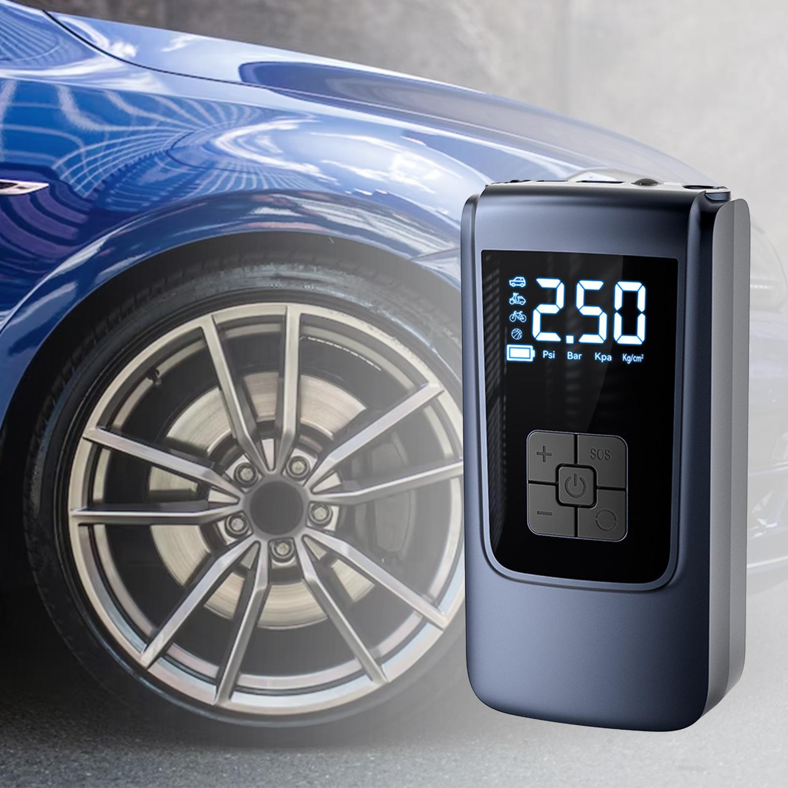 Air Compressor Tire Inflator Tire Pump Fast Inflation Compact Portable Rechargeable Power Bank Electric Pressure Gauge for Bicycles Car