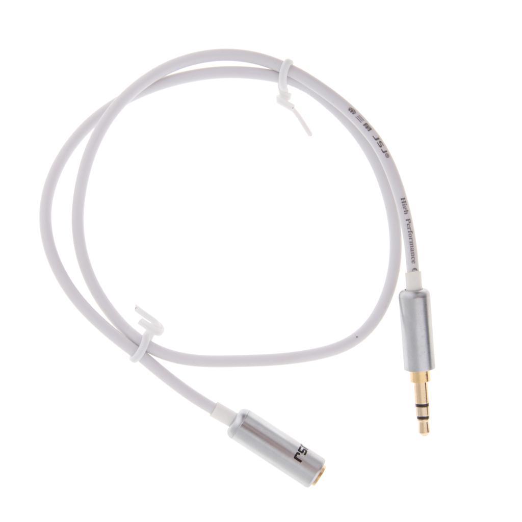 3.5mm Male to Female Auxiliary Stereo Audio Headphone Jack AUX Cable 0.5meter