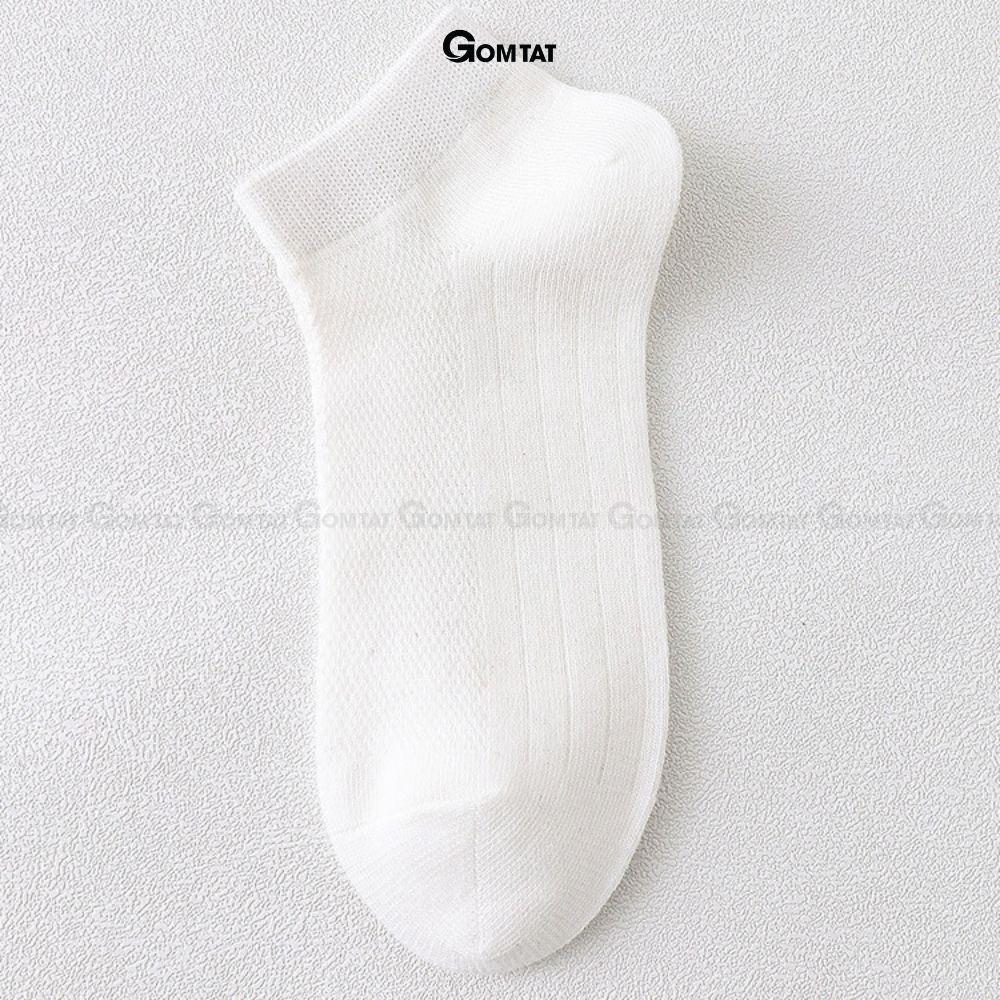 Tất nam cổ ngắn cao cấp có mặt lưới thoáng khí, vớ nam cổ thấp chất liệu cotton mềm mại - NGANTRONLUOI-FIVE-2002-1DOI