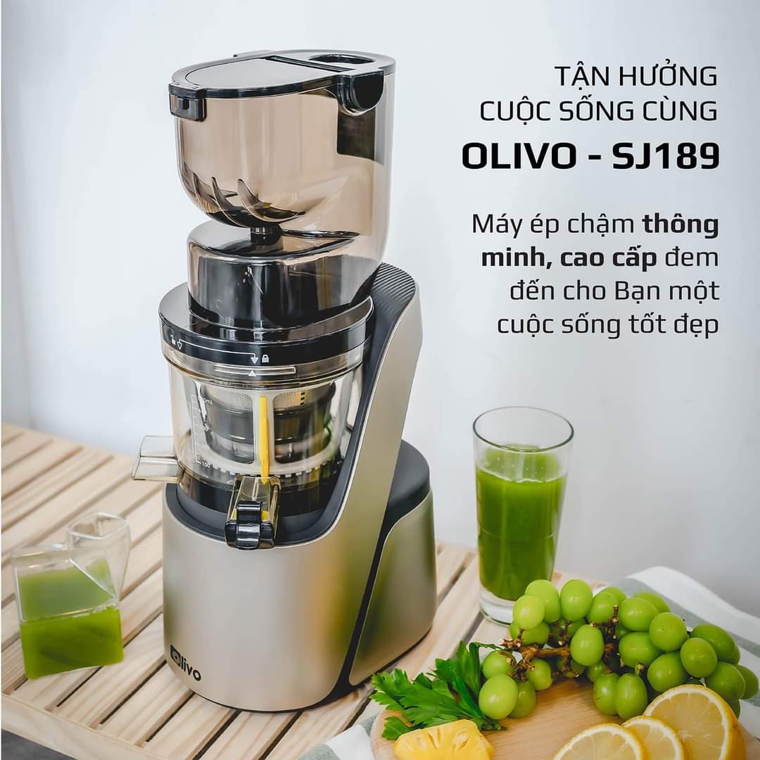 Máy Ép OLIVO SJ189 Máy Ép Cao Cấp [HÀNG CHÍNH HÃNG] Máy Ép Trái Cây Kiệt Bã Đến 98% Thương Hiệu Mỹ