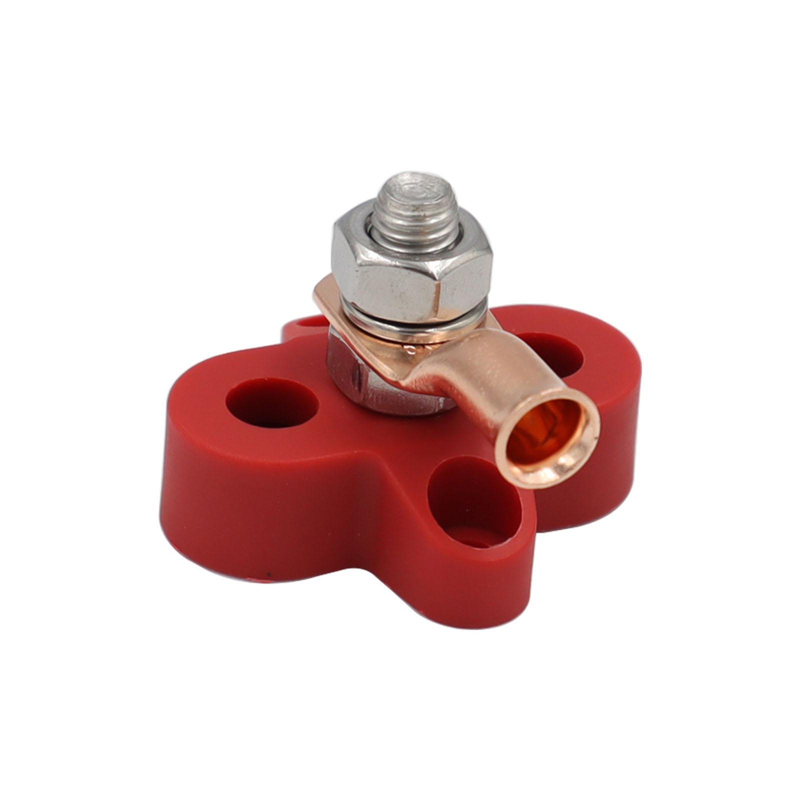 Power Distribution Terminal Block Kits 48V for Truck Car RV Red Single Stud