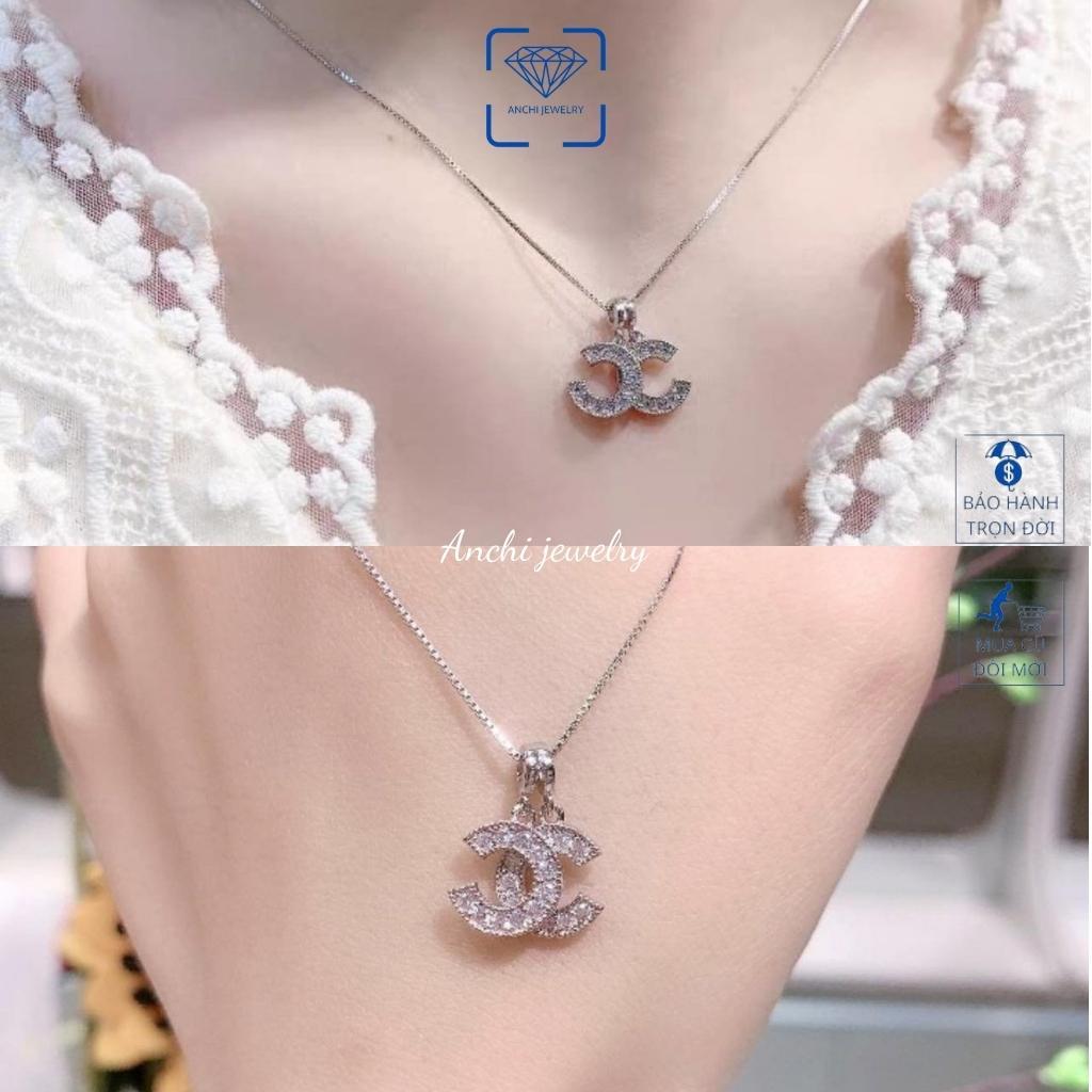 Dây chuyền nữ mặt X bạc 925 mạ vàng thời trang, anchi jewelry, quà tặng bạn gái