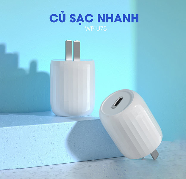 Củ sạc nhanh chuẩn PD18W Remax WK WP-U75 18W - Hàng chính hãng