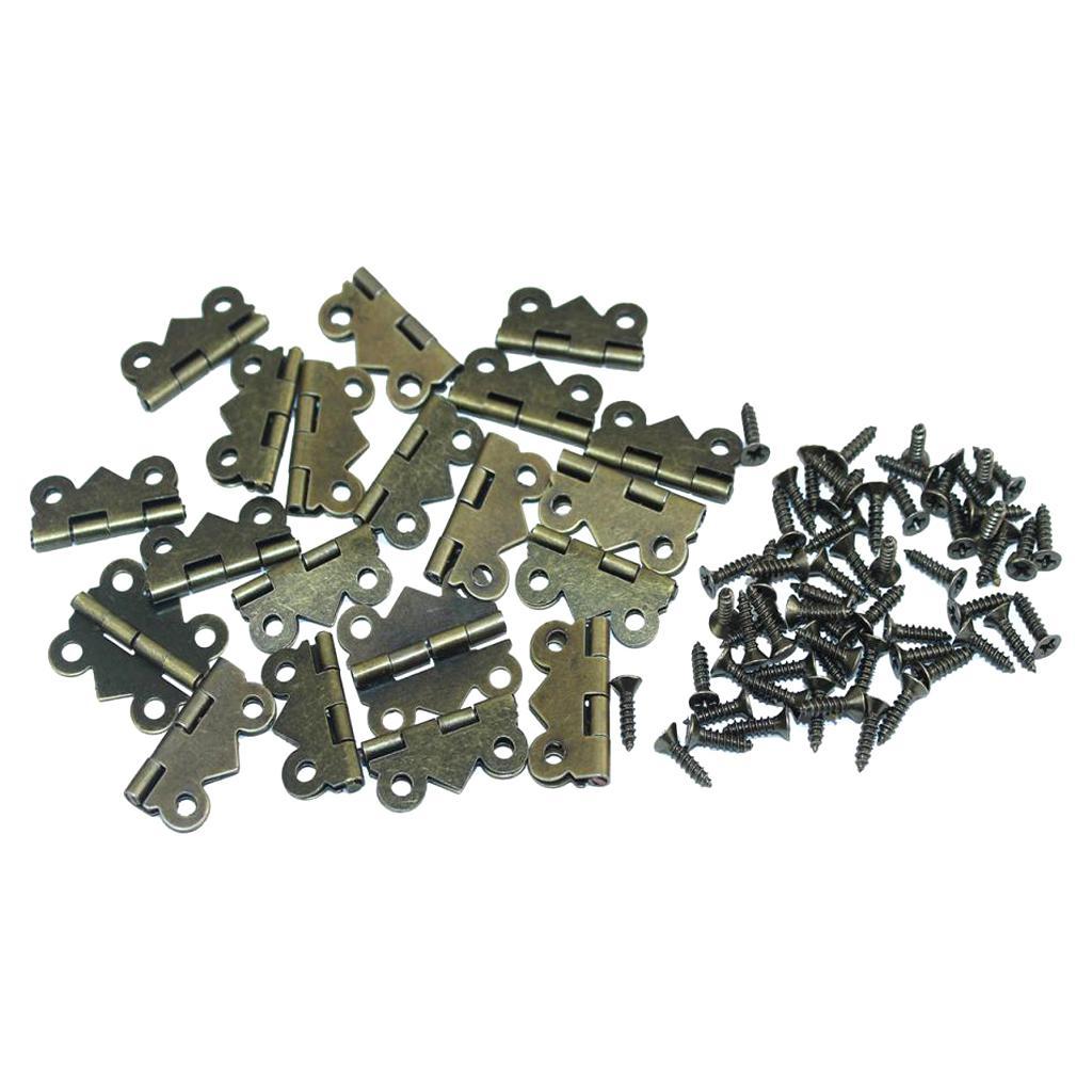 2-8pack 20 Pieces Antique Butterfly Door Cabinet Hinges with 80 Pieces Screws
