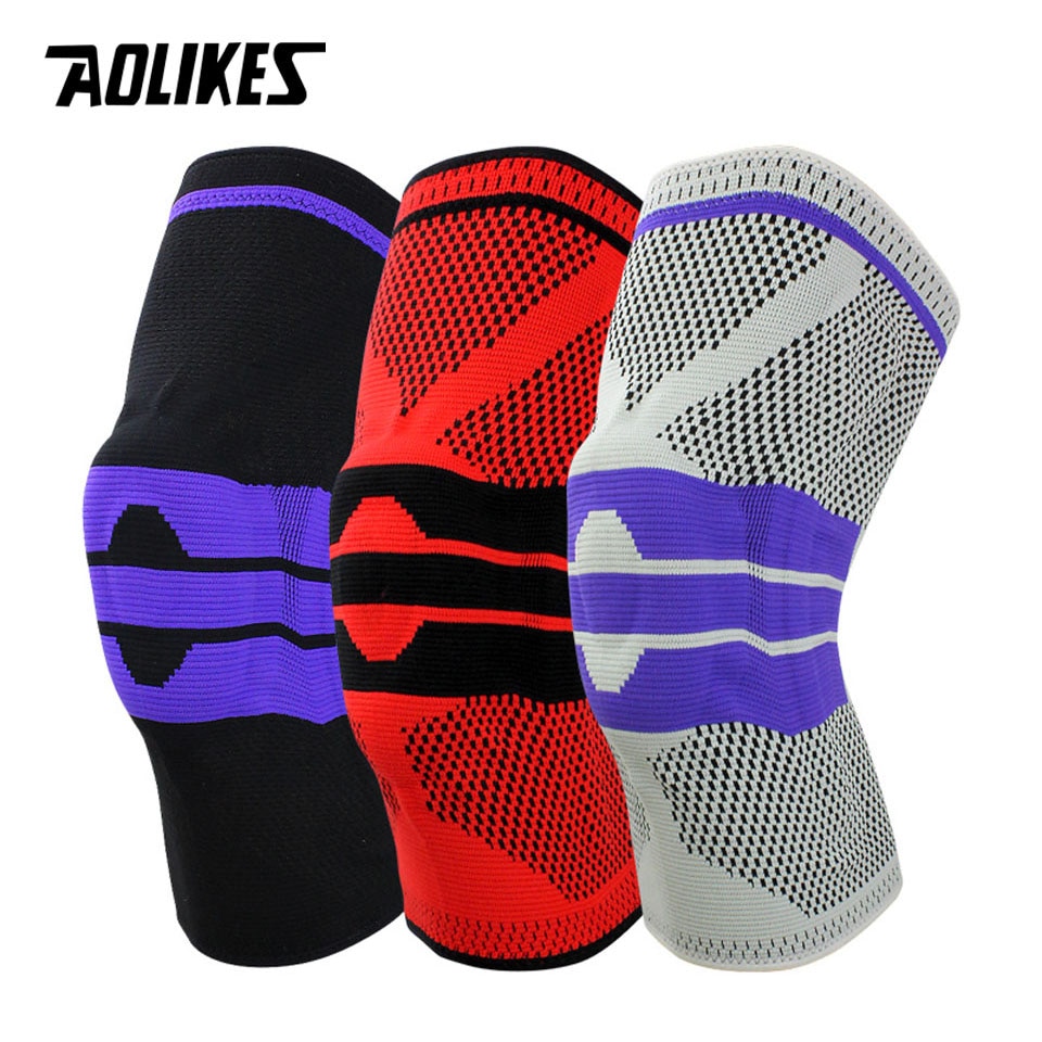 Băng đai bảo vệ đầu gối AOLIKES A-7721 thanh cacbon đàn hồi trợ lực Sport Knee Protector