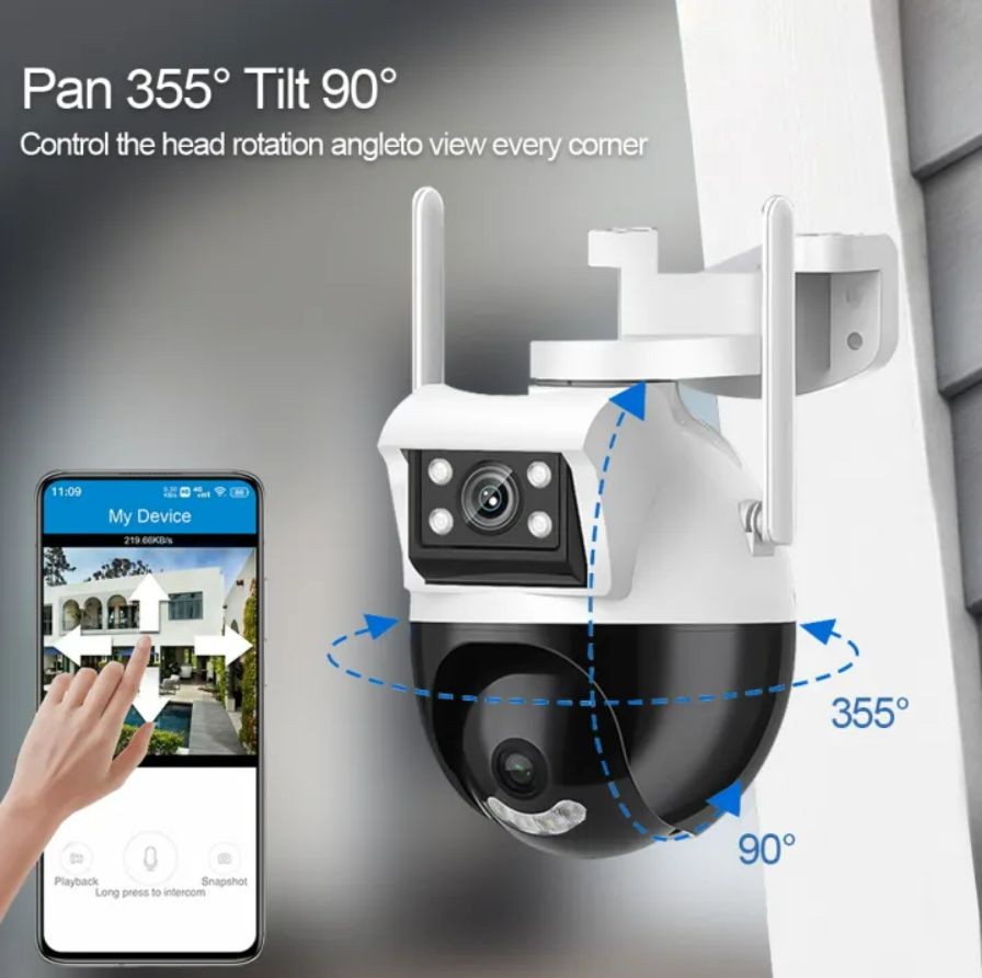 Hình ảnh Camera Wifi Yoosee PTZ 2 Mắt Xoay 360 Độ - Đàm Thoại 2 Chiều - Báo Động Chống Trộm - Ban Đêm Có Màu - hàng nhập khẩu