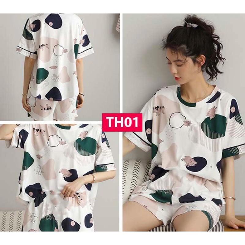 Đồ bộ nữ mặc nhà chất liệu cotton mã Th01