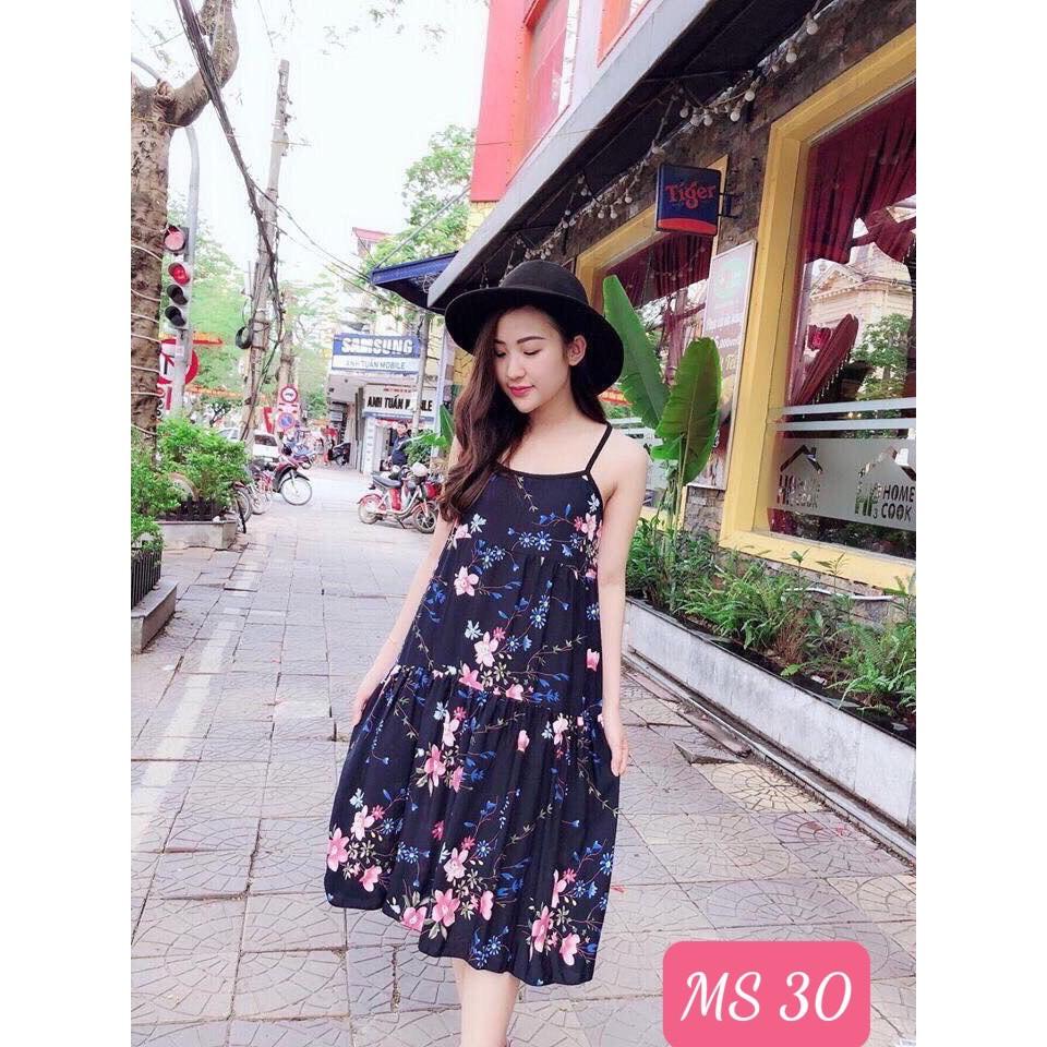 Váy Bầu Lanh Lụa 2 dây hàng loại 1