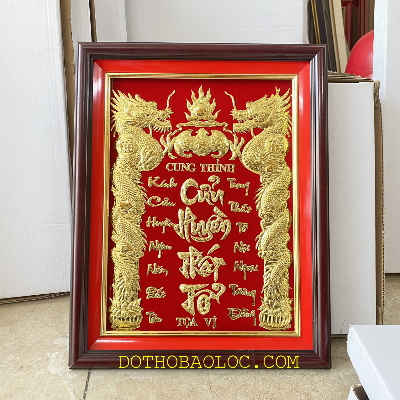 Cửu huyền thất tổ dát vàng cao 80cm, ngang 60cm