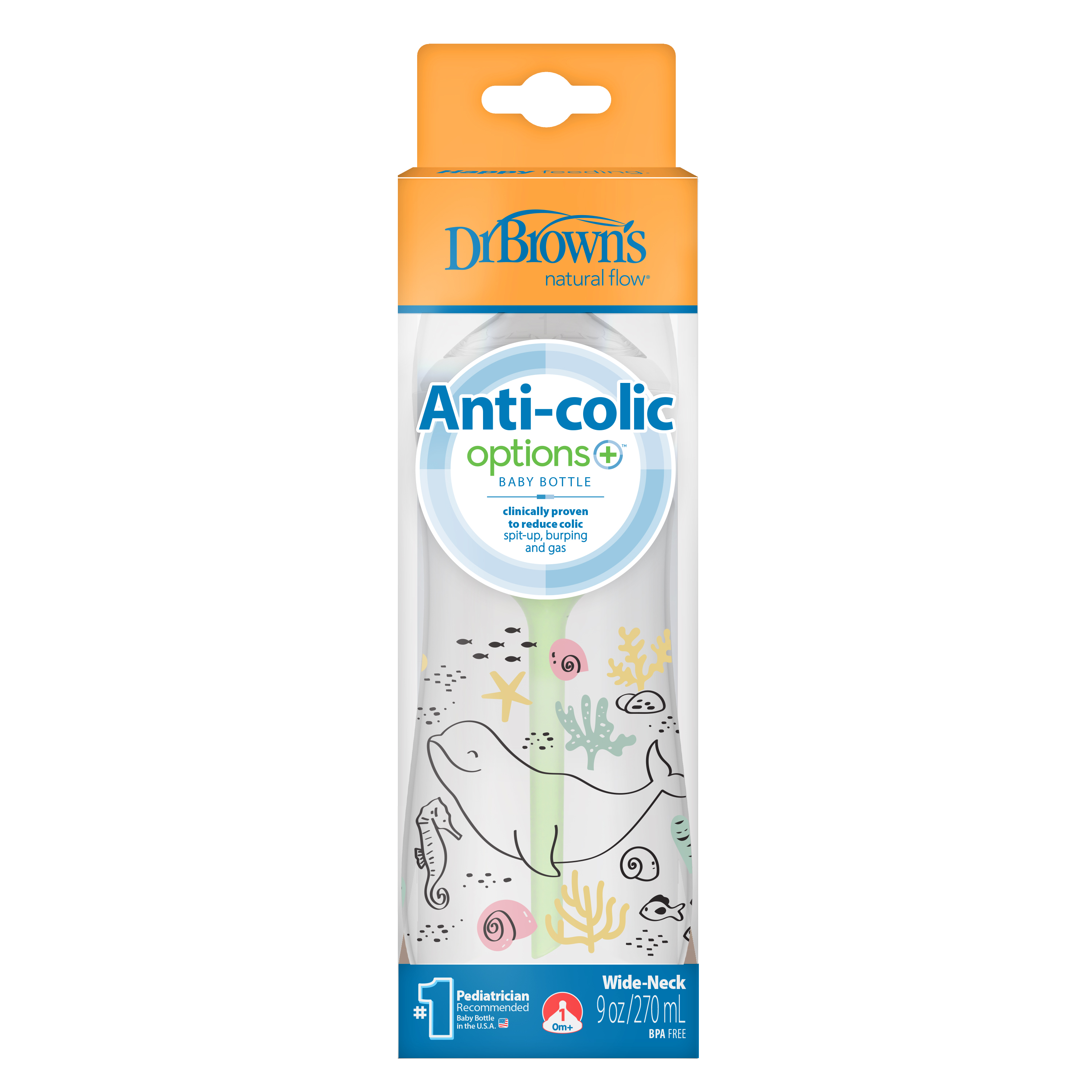 Bình sữa Dr.Brown's Options Plus cổ rộng 270ml