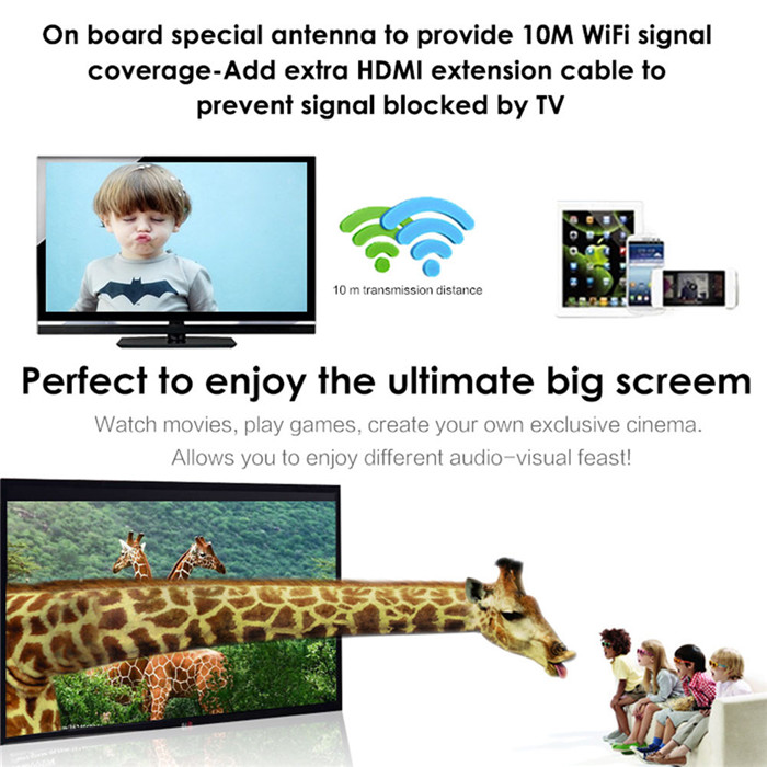 Thiết Bị Truyền Hình Ảnh Không Dây Chuẩn 2.4GHz Từ Điện Thoại Lên Tivi Máy Chiếu Q1 Hỗ Trợ Kết Nối Cổng HDMI và AV Chất Lượng Full HD 1080p